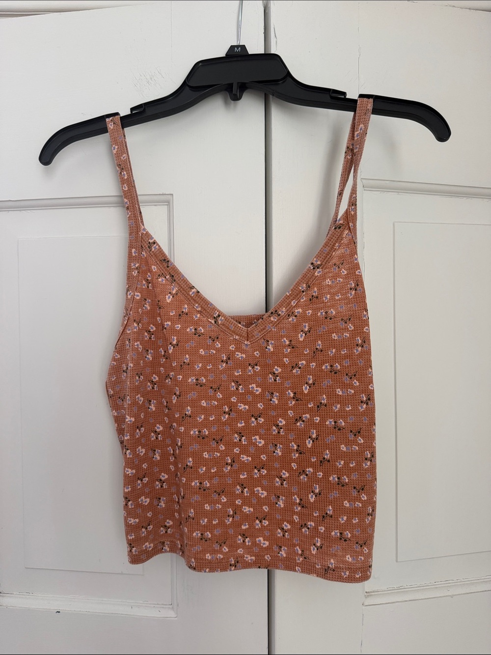 American Eagle Outfitters Rust Floral Ribbed Cami